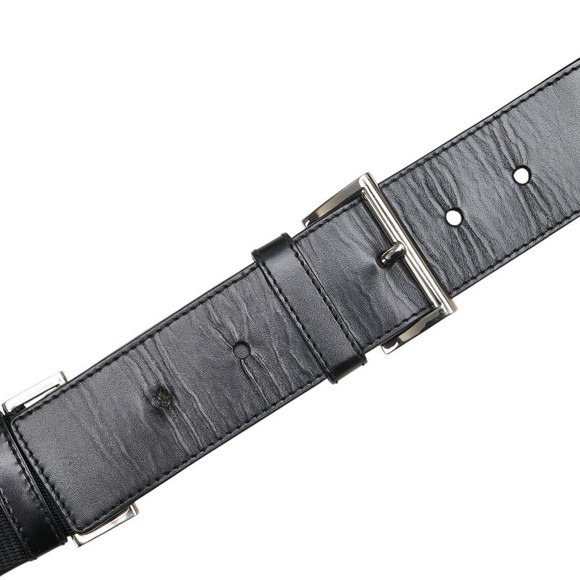 Prada Triangle Logo Nylon Leather Waist Body Bag Black - Picture 4 of 8